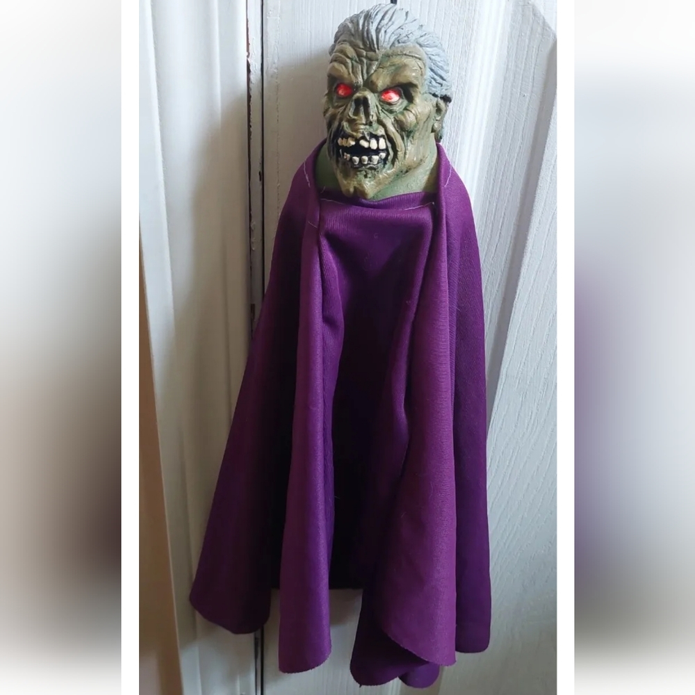 Vintage paper magic purple cape zombie mini hanging Goblin Halloween prop